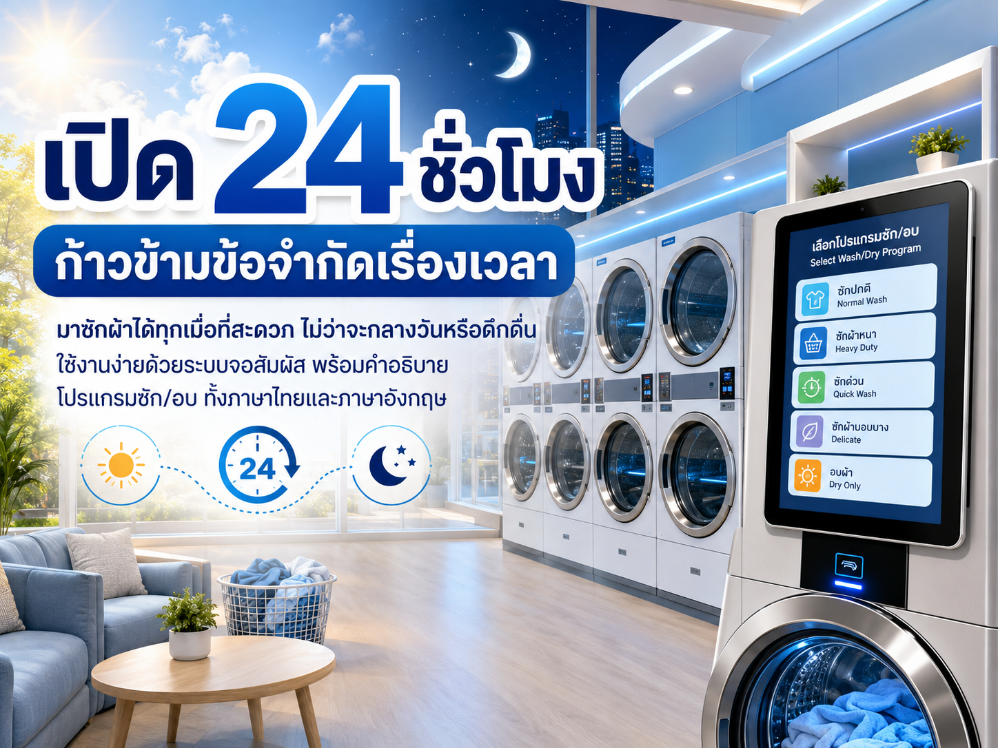 เปิด 24 ชั่วโมง ก้าวข้ามข้อจำกัดเรื่องเวลา — Wash The Fox