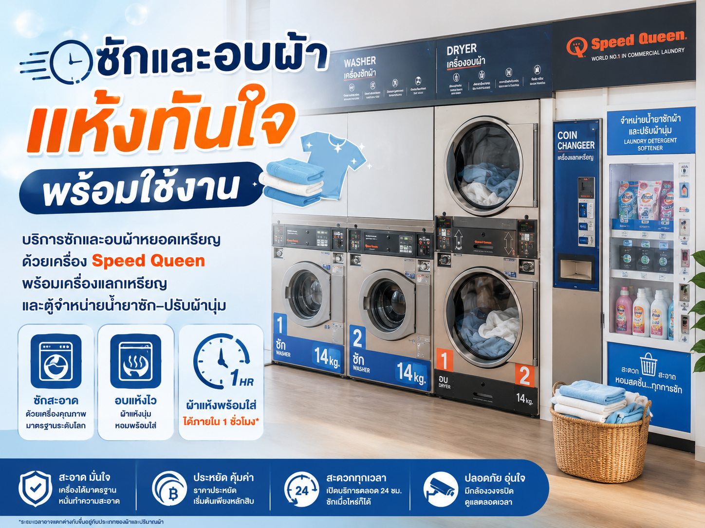 ซักและอบผ้าแห้งทันใจ พร้อมใช้งาน ด้วยเครื่อง Speed Queen — Wash The Fox